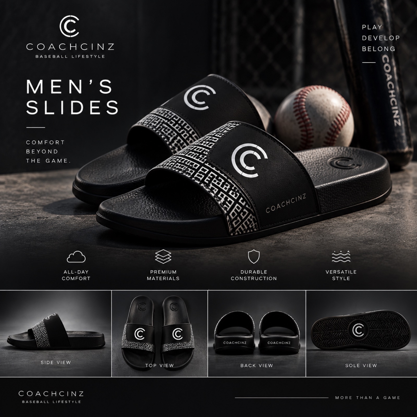 COACHCINZ Men's Slides
